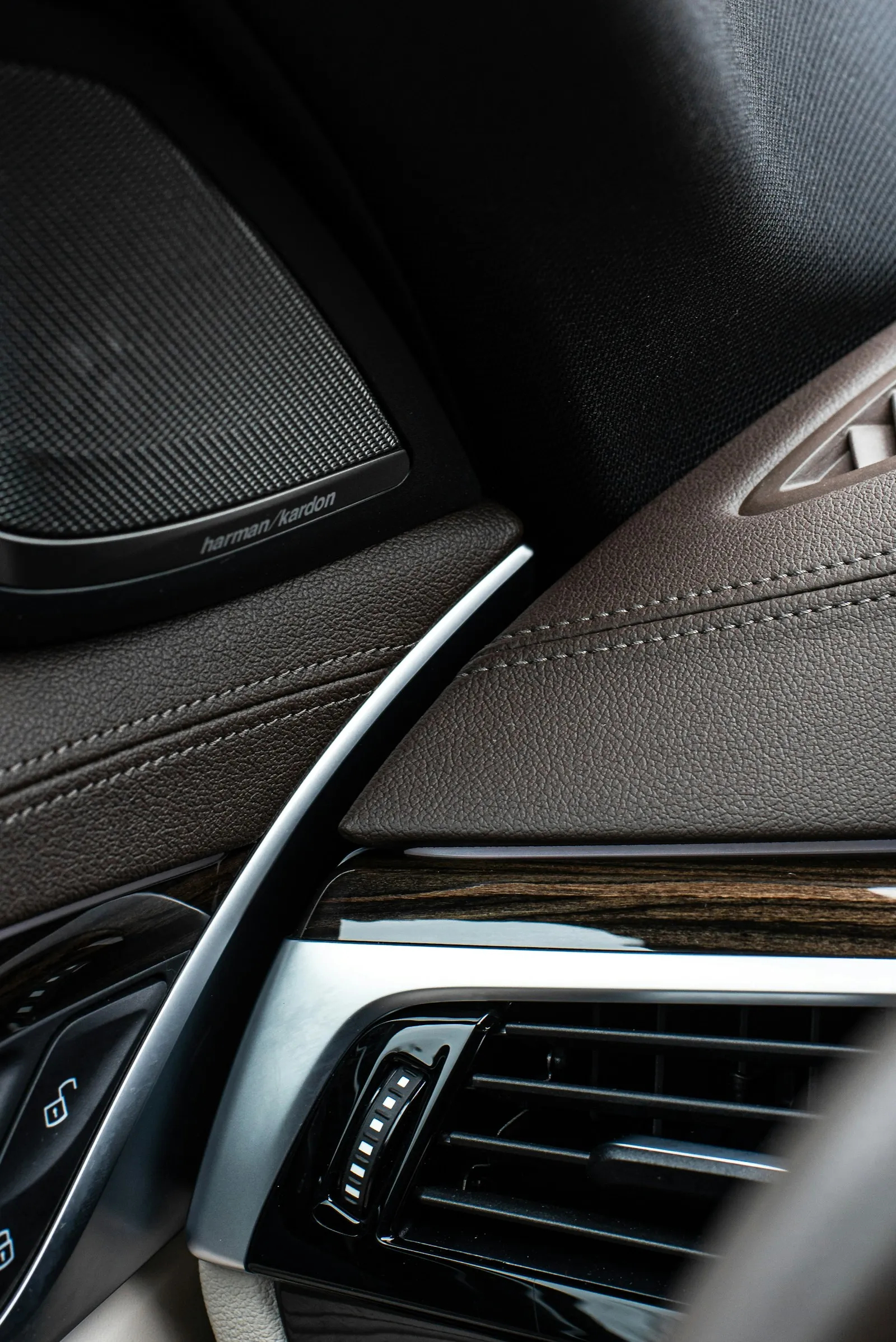 Air vent and dashboard inside a car